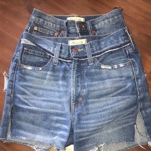 Madewell denim shorts set of 2